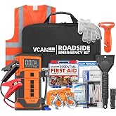 Jump Starter with Air Compressor, VCANENERGY Roadside Emergency Car Kit with 12V Portable Battery Jump Starter & Tire Inflato