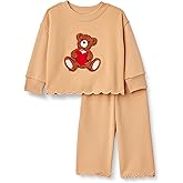 Amazon Essentials x Sofia Grainge Toddlers and Baby Girls' French Terry Pant and Top Set