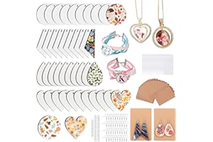 GO2CRAFT Sublimation Blanks Earrings, Sublimation Jewelry Blanks, MDF Rectangle/Heart/Round/Water Drop Earring Blanks with Hooks, Rhinestone Trays Pendant&Bracelets, Unfinished for DIY Jewelry Making
