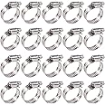 Glarks 20Pcs 304 Stainless Steel Adjustable 18-32MM Range Worm Gear Hose Clamps Assortment Kit, Fuel Line Clamp for Water Pipe, Plumbing, Automotive and Mechanical Application (18-32MM)