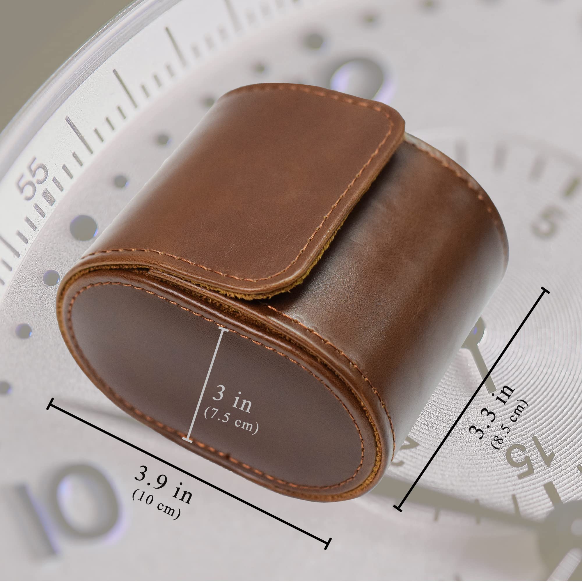 Rudmox Watch Travel Case, Luxury Leather Watch Roll Organizer Box, Jewelry Storage Case Gifts for Man and Woman Christmas Anniversary Birthday(Brown)