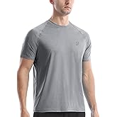 Roadbox Swim Shirts Short Sleeve for Men, Sun Protection UPF 50+ Fishing Rash Guard, UV Gym Workout Shirt for Running Outdoor