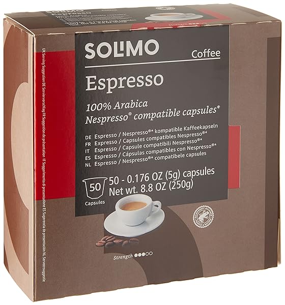 AMAZON BRAND – SOLIMO ESPRESSO CAPSULES, MEDIUM ROAST,...