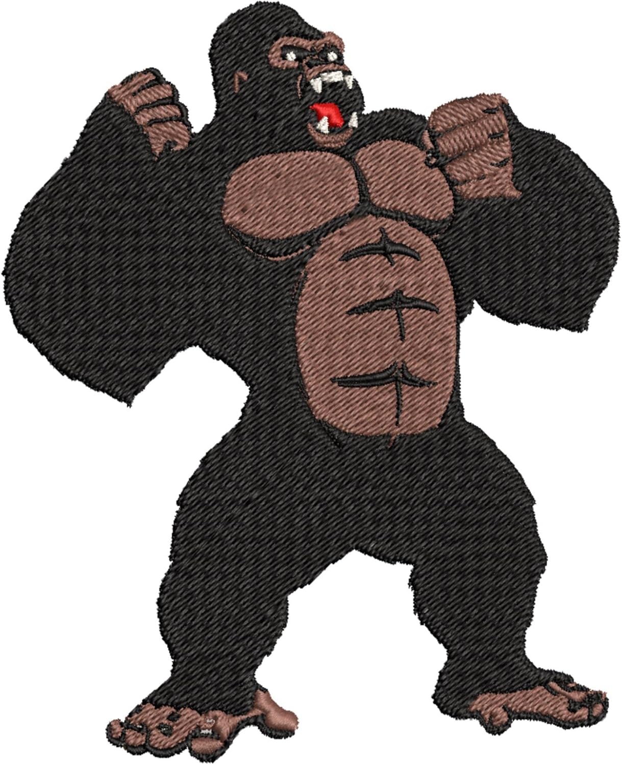 Mixed Media - Gorilla Embroidery Patch Embroidered Iron-on/Sew-on Decorative Applique Clothing Vest Jacket Premium Stitching Nature Wild Animal Badge Travel Souvenir Walking Silverback Monkey