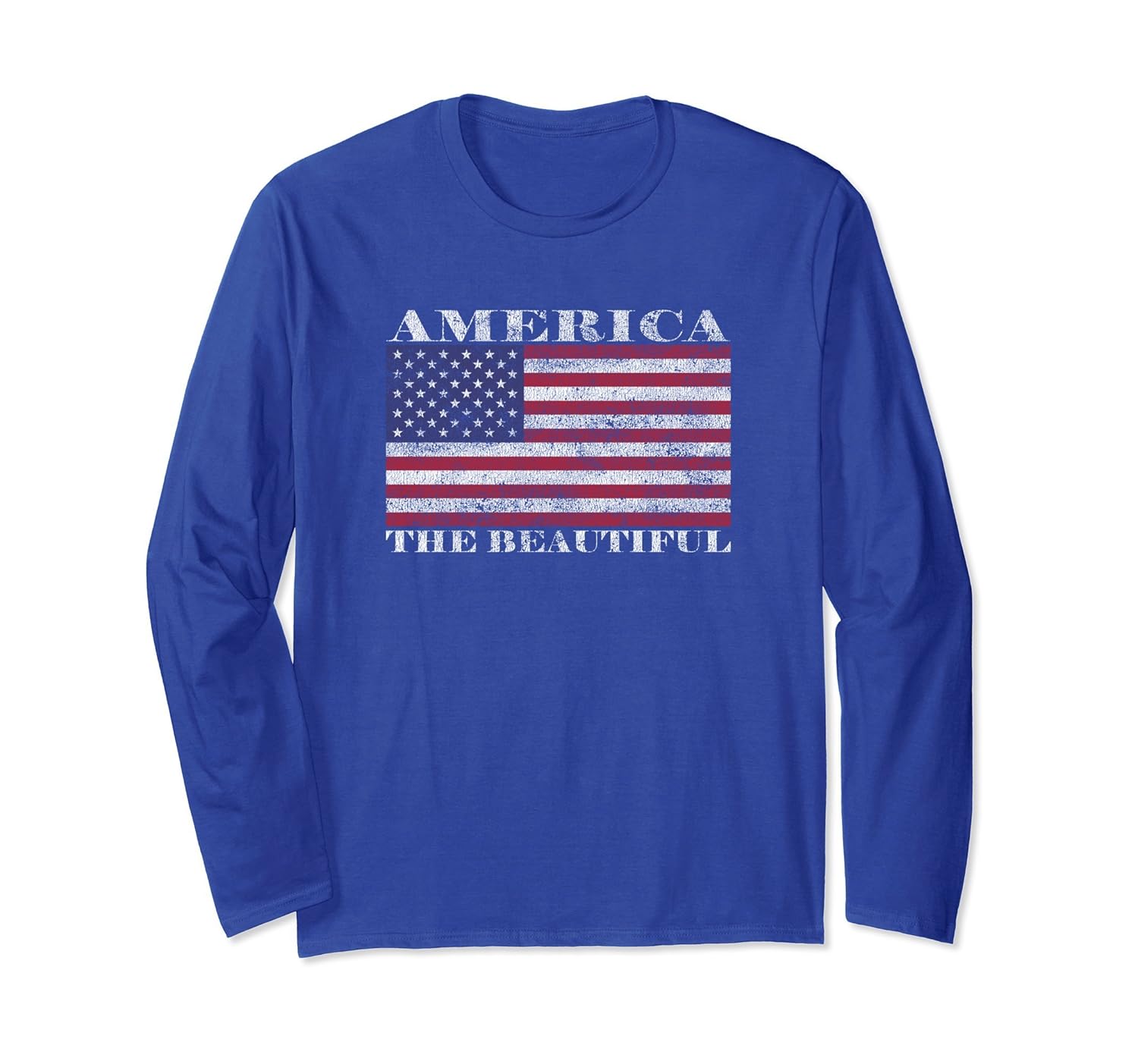 America The Beautiful American Flag July 4th Long Sleeve-anz