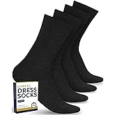 Pembrook Diabetic Dress Socks for Men - 4 Pairs Odor Free Stylish Diabetic Socks for Men Work | Mens Diabetic Socks Casual