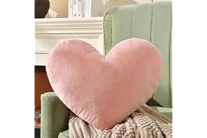 VDOIOE Heart Pillow Pink Heart Shaped Throw Pillows Super Soft Faux Rabbit Fur Heart Throw Pillow Valentines Day Decorations Pillow,Wedding Decor