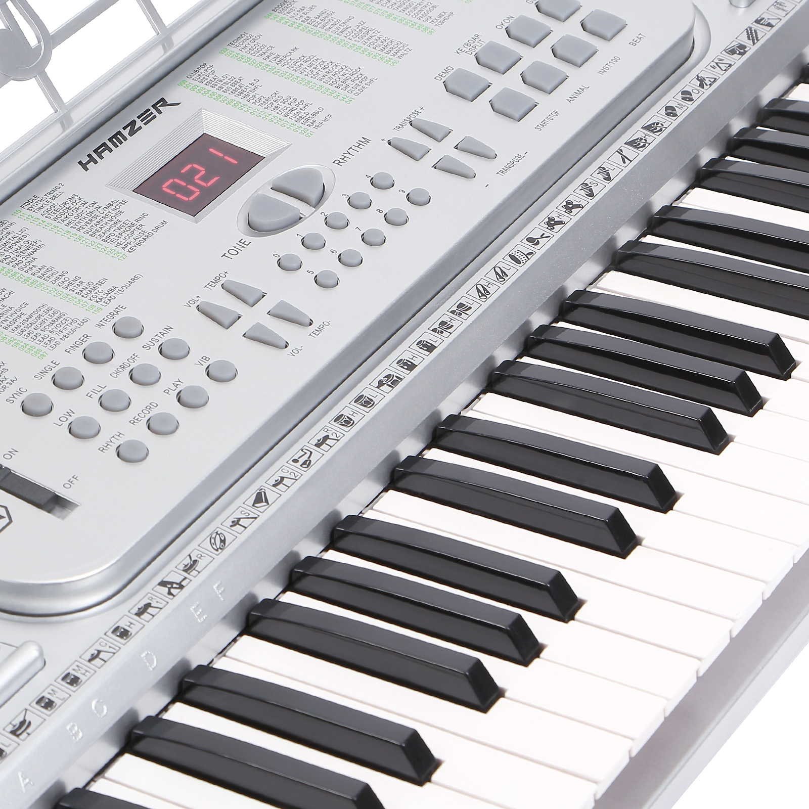 Hamzer 61Key Electronic Keyboard Piano, Silver Buy Online in UAE. Musical Instruments
