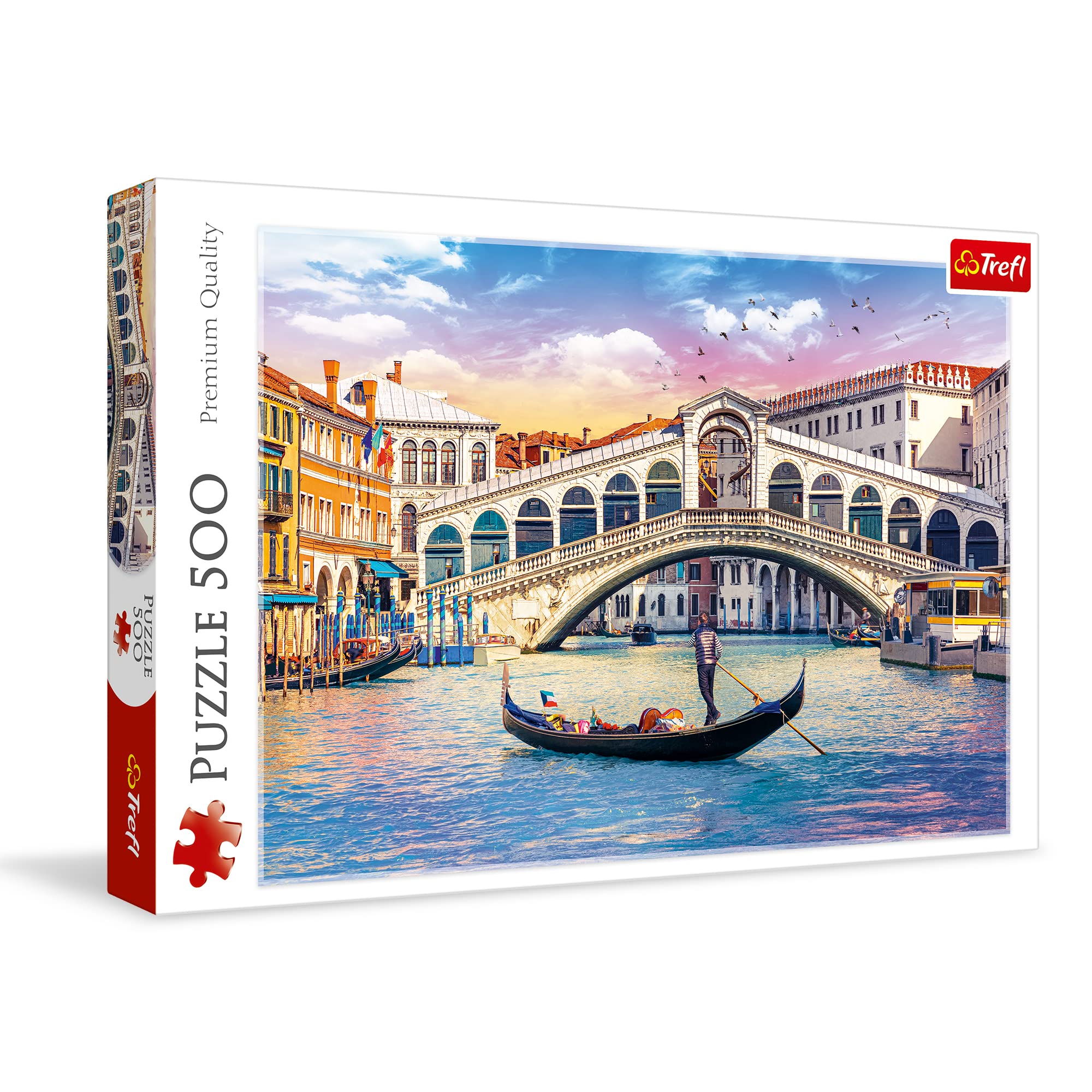 Trefl 916 37398 Rialtobrücke, Venedig EA 500 Teile, Premium Quality, für Erwachsene und Kinder ab 10 Jahren 500pcs Rialrto Bridge Venice, Multicoloured