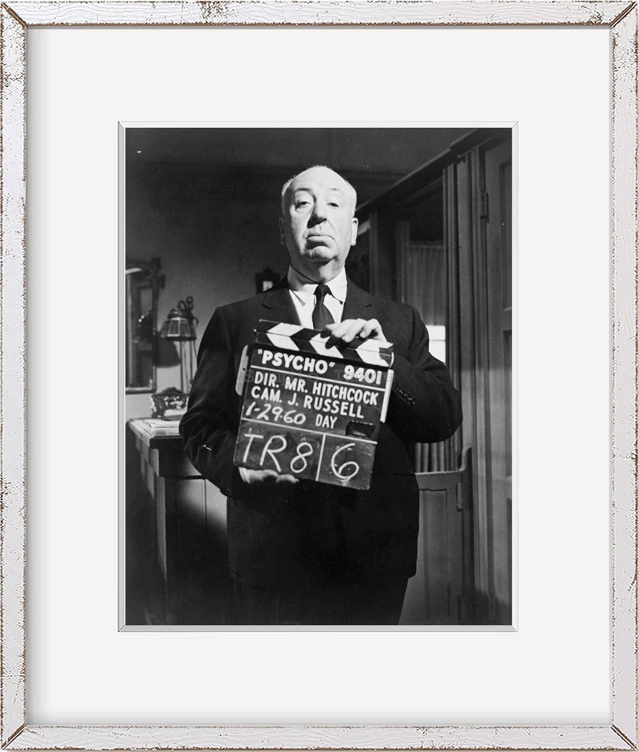 Photographs - INFINITE PHOTOGRAPHS Photo: Alfred Hitchcock,1960,Movie,Clapper Boards for 'Psycho'