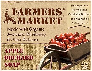 Farmers' Market Natural Bar Soap, Apple Orchard, 5.5 Ounce (Pack of 2)