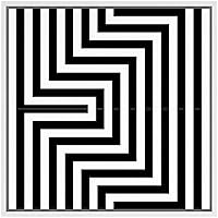 SIGNWIN Framed Canvas Wall Art Optical Illusion Line Art in a 3D Effect Geometric Shapes Illustrations Minimalism Modern Fun Black and White for Living Room, Bedroom, Office - 16x16 inches