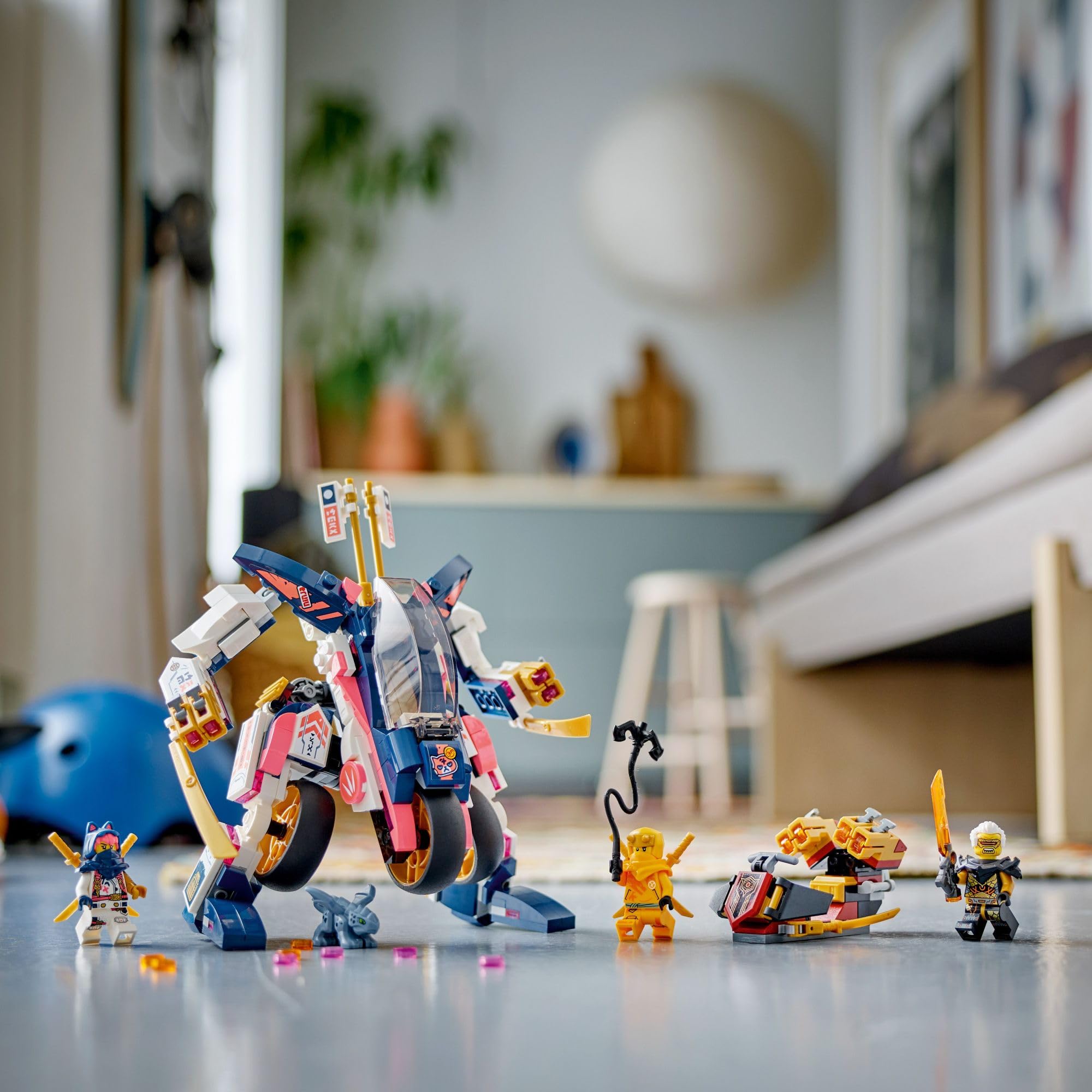 LEGO NINJAGO Sora’s Transforming Mech Bike Racer Building Toys for Kids, Featuring a Mech Ninja Bike Racer, a Baby Dragon and 3 Minifigures, Gift for Kids Aged 8+, 71792