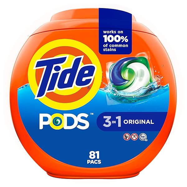 TIDE PODS LAUNDRY DETERGENT SOAP PODS, HIGH EFFICIENCY (HE), ORIGINAL SCENT, 81 COUNT
