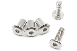 binifiMux 10-Set M6x30mm Rivet Countersunk Hex Socket Cap Bolts and Hex Head Barrel Nuts for Furnitures Cribs Chairs, Nickel Plated