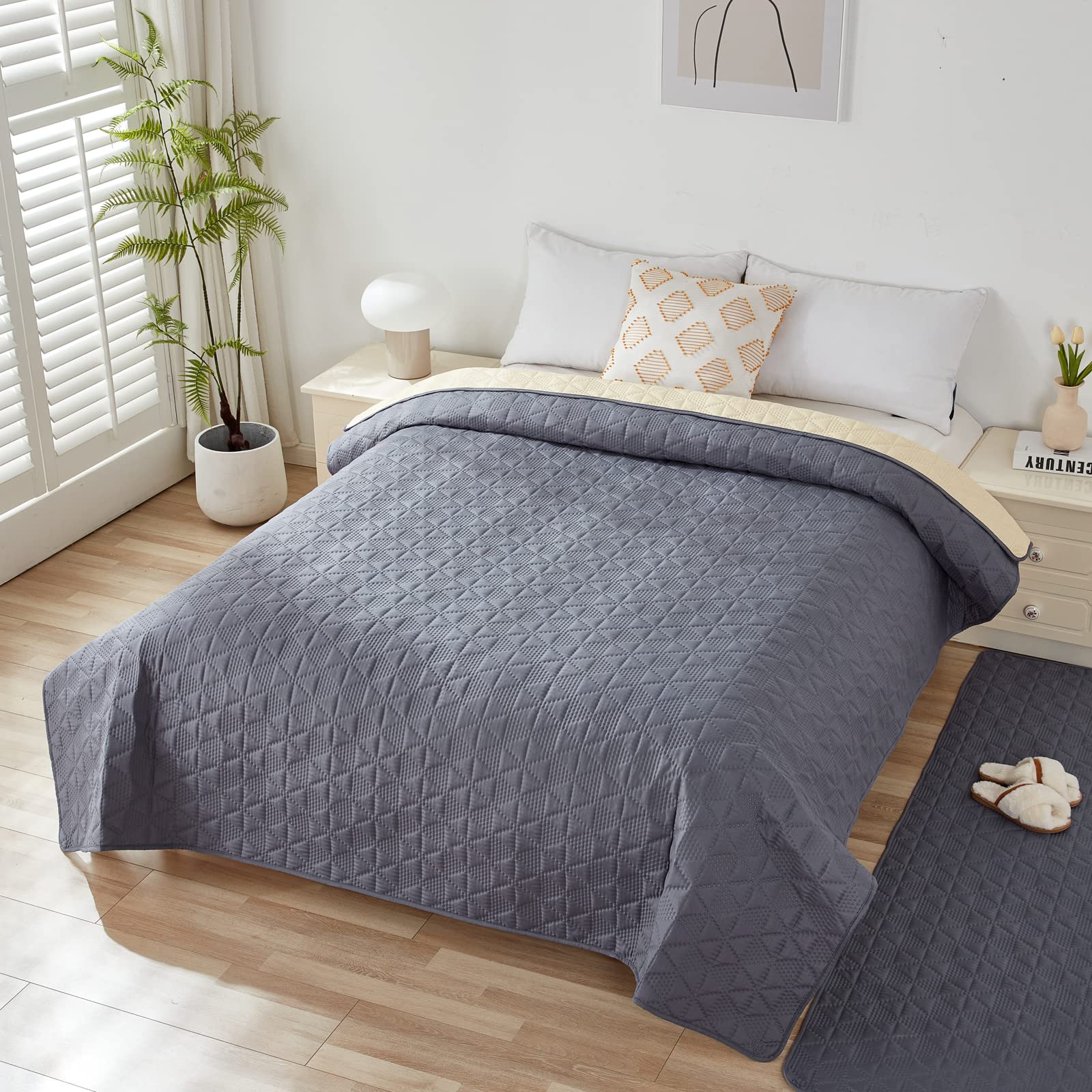 Taiyang 100% Waterproof Couch Sofa Cover for Dogs, Dog Bed Cover Protector, Waterproof Dog Blanket, Sofa Couch Furniture Protector for Kids, Children, Dog & Cat(Grey, 208-208 cm (1 Pack))