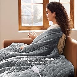 Bedsure Heated Blanket Throw Blanket - Quilted