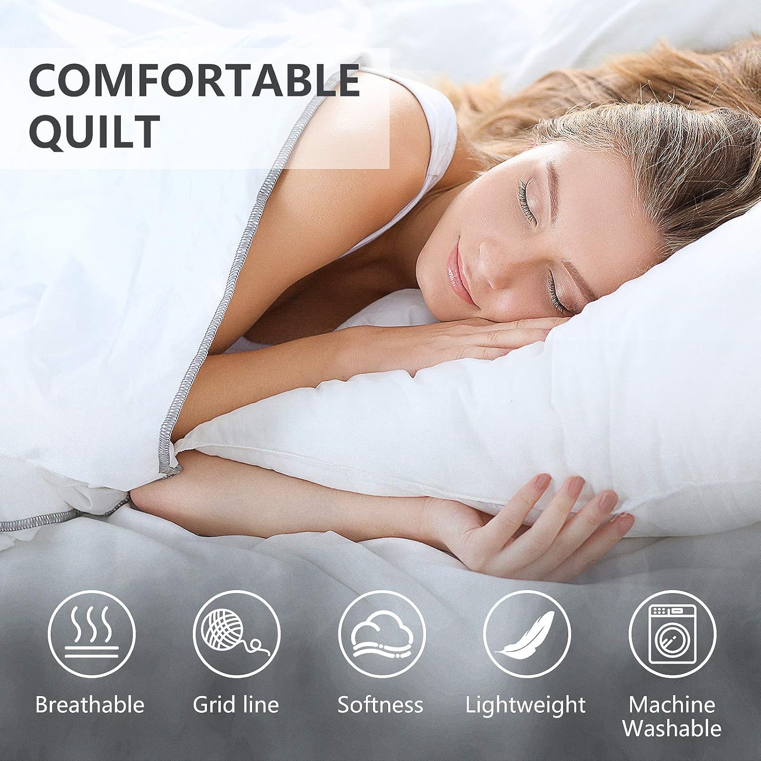 LANELIFE Cal King Size Comforter All Season Soft Quilted Down Alternative Duvet Insert with Corner Tabs, Reversible Winter Warm Fluffy，Breathable Quilt, Dark Grey,96×104 inches: Kitchen & Dining