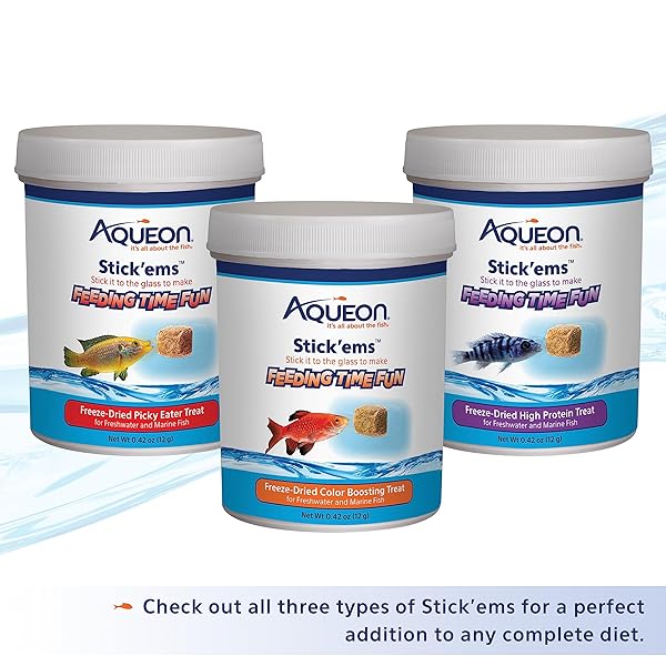 AQUEON STICK’EMS FREEZE-DRIED COLOR BOOSTING PET FISH TREAT , 0.42 OZ