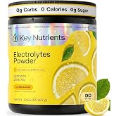 KEY NUTRIENTS Multivitamin Electrolytes Powder, Lemonade, 90 Servings | Zero Sugar Hydration with Magnesium, Sodium &amp; 10 Vitamins and Minerals, Stevia Sweetened, Keto Friendly &amp; Vegan, Made in USA