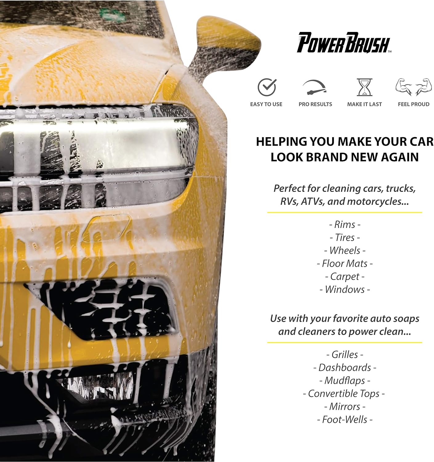 Wheel Brush Kit for Tire and Rim Cleaning | 4 pc Drill Brush Car Detailing Attachment Set | Auto Detail and Scrub Brushes | Car Wash Supplies for Cleaner Cars, RVs, Tires, Rims, Wheels, and Vehicles: Automotive