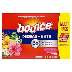 Bounce Mega Dryer Sheets, Paradise Blossom, 180