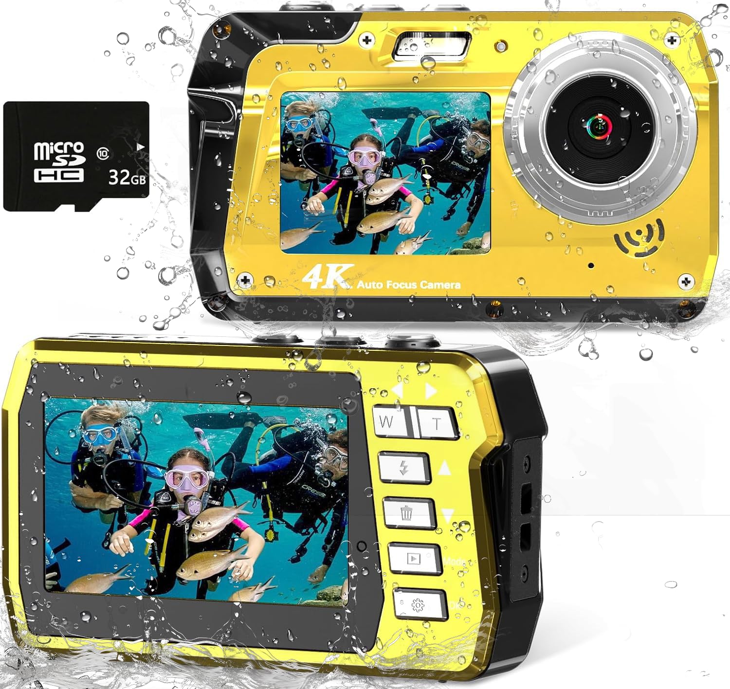 Photo 1 of Focusify Underwater Camera 4K 48MP Waterproof Digital Camera with 32GB Card, Dual-Screen Selfie (Front & Rear), 10FT/3M Dive for Snorkeling, Surfing, Rafting, Swimming, Travel