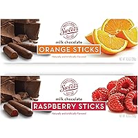 Sweet Candy Milk Chocolate Orange & Raspberry Sticks - Chocolate Covered Candy - Orange & Raspberry Flavor With Rich Chocolat