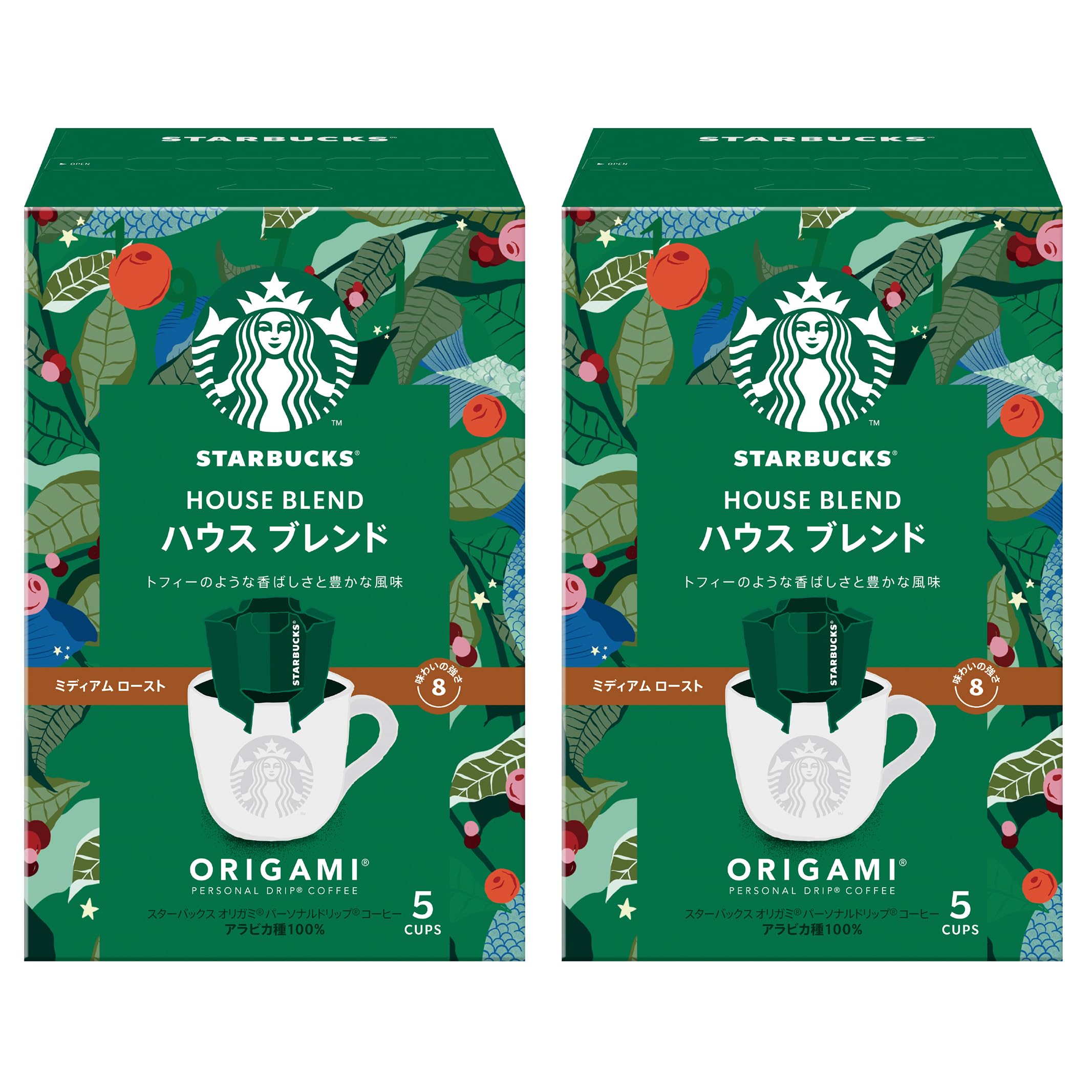 スターバックス オリガミ パーソナルドリップコーヒー ハウス ブレンド 5袋(9g/1袋)×2箱,レギュラー コーヒー,ミディアム ロースト商品画像