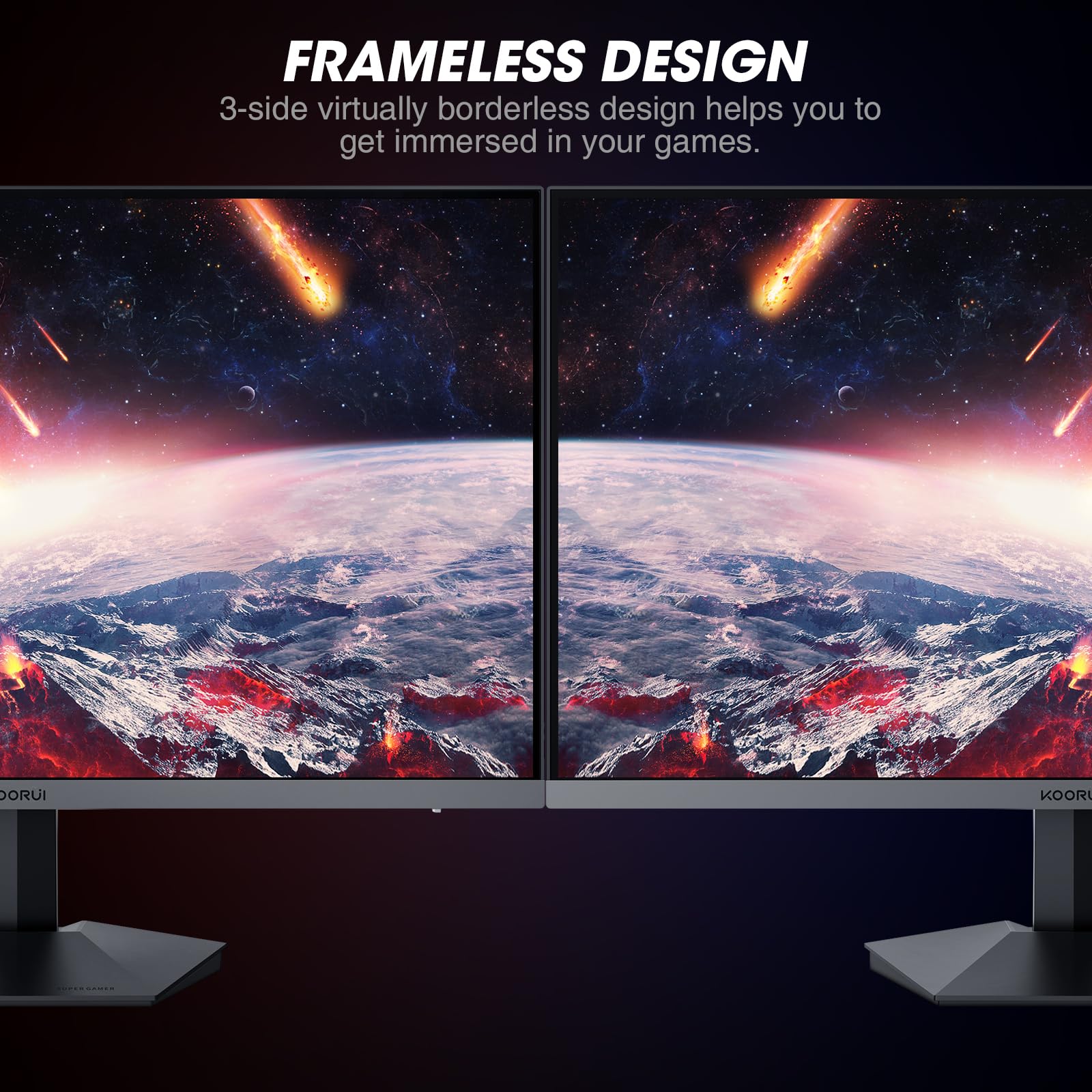 KOORUI Gaming Monitor 27 Zoll, PC Bildschirm 240Hz, FHD, 1ms, Adaptive Sync (1920 x 1080p, DCI-P3 90%, SRGB 100%, HDMI, DisplayPort, VESA 75x75) 5