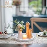 Hanobe Round Wooden Coffee Table Tray 11.2 Inch Distressed White Rustic Decor view 5