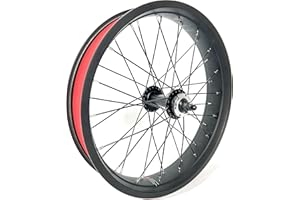 SZWEDI 20x4.0 Front Fat Bike Wheel Bolt On Snow Bicycle 20 Inch Double Wall Double Bearing Hub 36x12G Spokes 135mm Dropout Disc Brake Electric Fatbike Front Rim Set