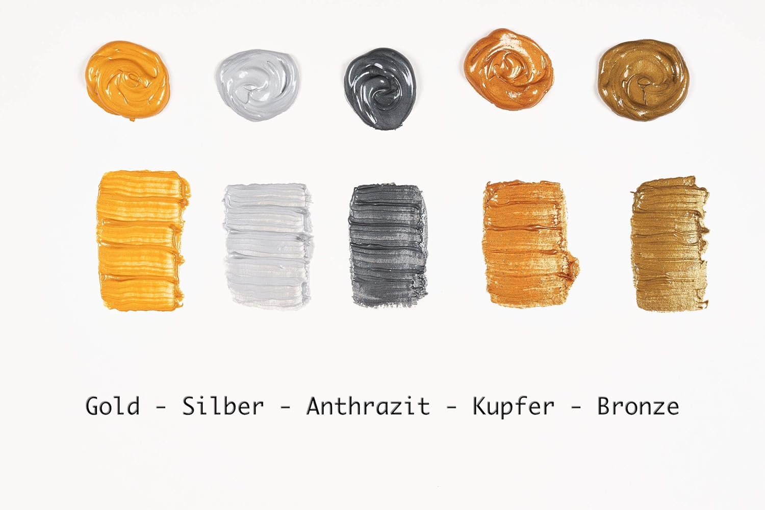 perfect ideaz 5 tubes of metallic acrylic paints, each 150 ml (750 ml), 5 creative paint colours, high pigment content - Image 4