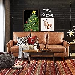 XIZZI Mid-Century Sofa 74" Suede Fabric 3-Seat
