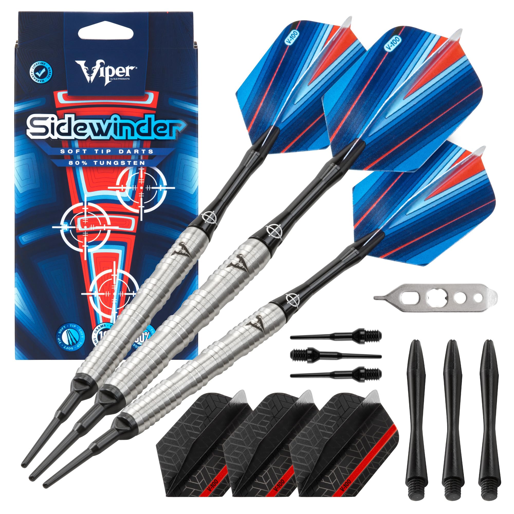 Viper Sidewinder 80% Tungsten Soft Tip Darts, Ridgeback, 18 Grams