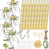 Suclain 50 Set Mini Olive Oil Favor Bottles | 2 oz Small Homemade Plastic Bottles with Caps Funnels and Tags Reusable Containers for Greek Wedding Baby Shower Favors