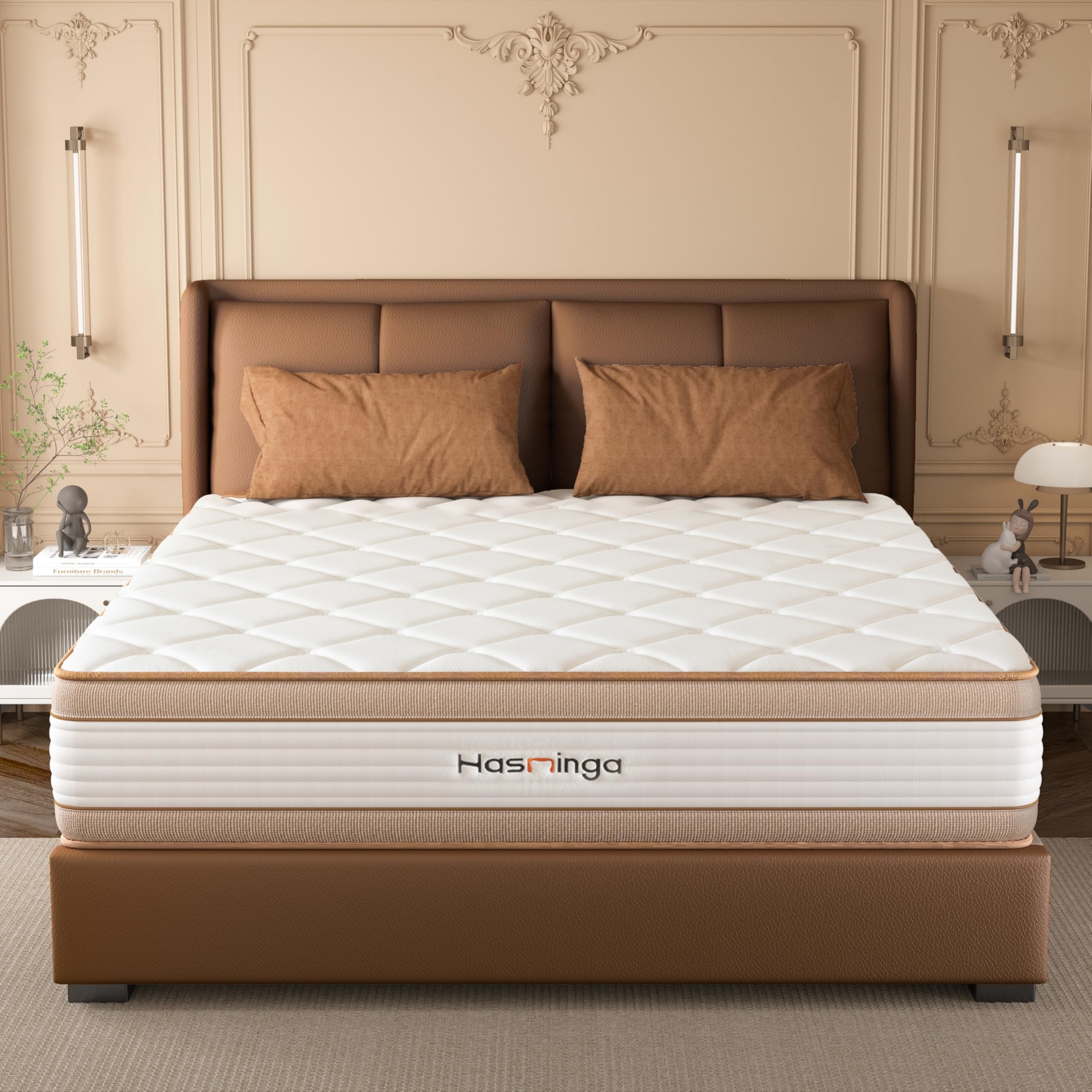Photo 1 of 12 Inch King Mattress, Hybrid Medium Firm Memory Foam Mattress with Innerspring, Reinforced Edge Support, Cooling Gel Pillow Top, Pressure Relief & Motion Isolation, Bed in a Box, Full/Queen Size