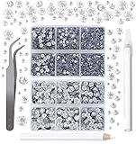 QOGIR 6300pcs Clear Hotfix Rhinestones for Crafts