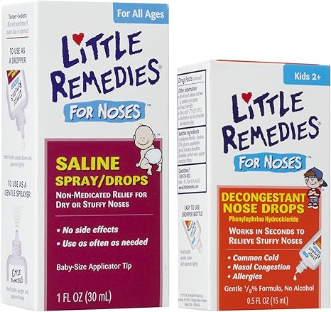 Amazon Com Little Remedies Saline Spray Drops For Stuffy Noses With Decongestant Drops Health Personal Care