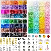 REVKI 72 Colors 6mm Glass Beads for Jewelry Making,3000PCS+ Round Crystal Glass Beads Bracelet Making Kit with Accessories, Bead Starter Kit Crafts Gifts Set Suitable for Teen Adults