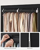 SONGMICS RYG02BK Portable Storage Cabinet with Hanging Rail 174 cm Wardrobe view 8
