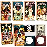 Mczan African American Christmas Money Holder Cards 24PCS, Religious Christmas Money Card with Envelopes for Women Men, Black Xmas Ccards for Giving Cash/Gift Cards