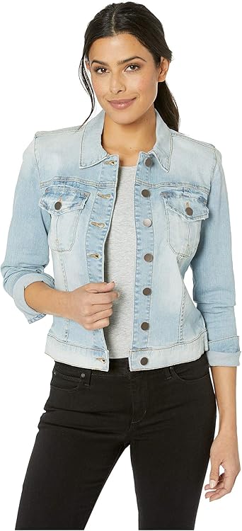 kut from the kloth white denim jacket