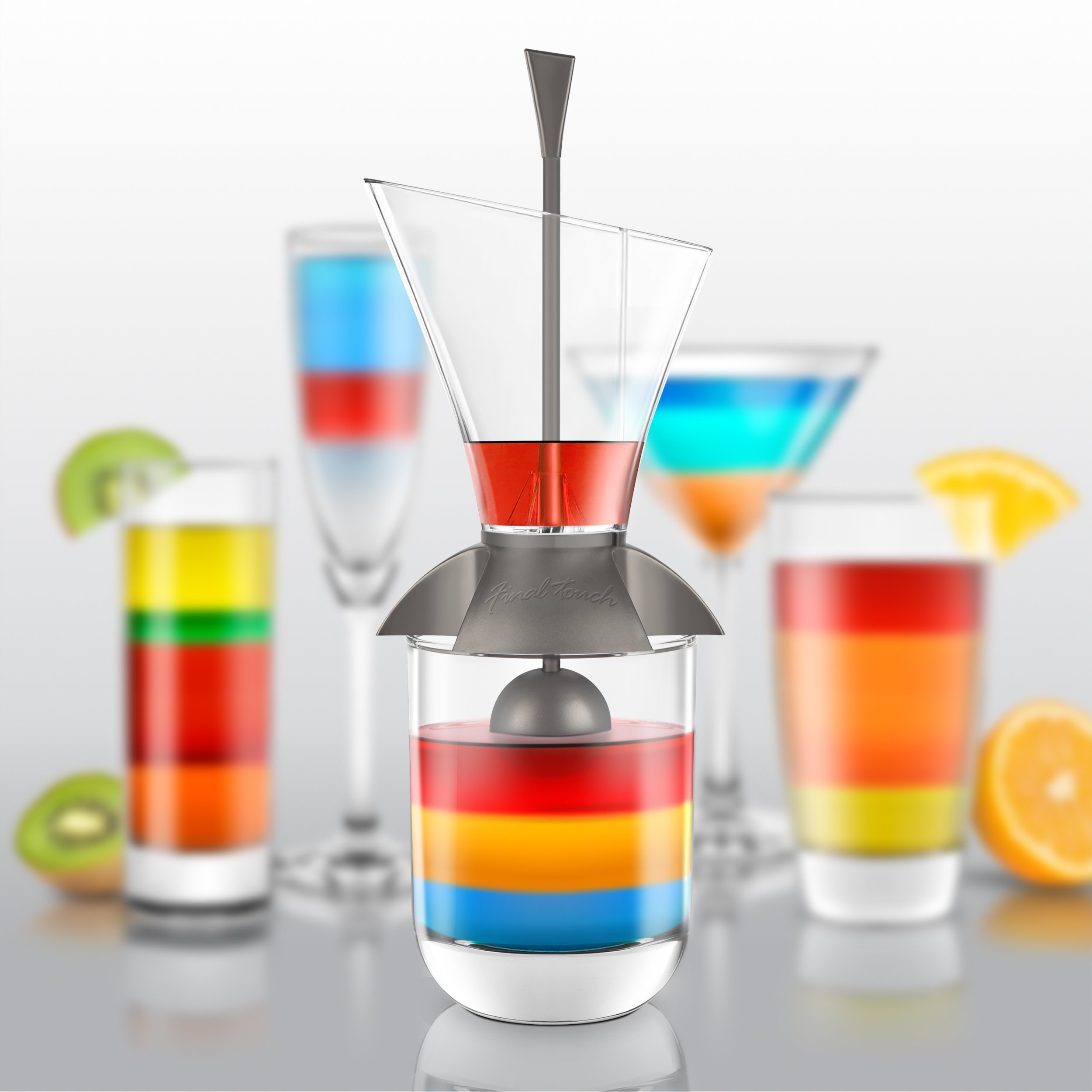 Final Touch Rainbow Cocktail Layering Set Layered Cocktail Making Tool (Standard)