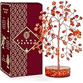 Carnelian Crystal Tree of Life Birthday Gifts for Women, Men, Friends, Handmade Chakra Healing Crystals Tree for Home Office Decor, Positivity, Good Luck, Money, Unique Gifts for Her Mom, Sister, Dad