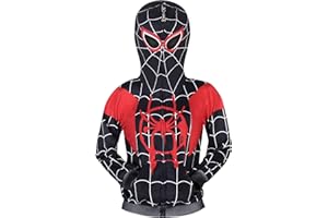 YGHEART Boys Hoodie Jacket Toddler Zip Up Sweatshirt for Kids Red and Black 4-7 Years