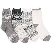 MUK LUKS womens Muk Luks® Women's 4 Pair Pack Holiday Boot Socks