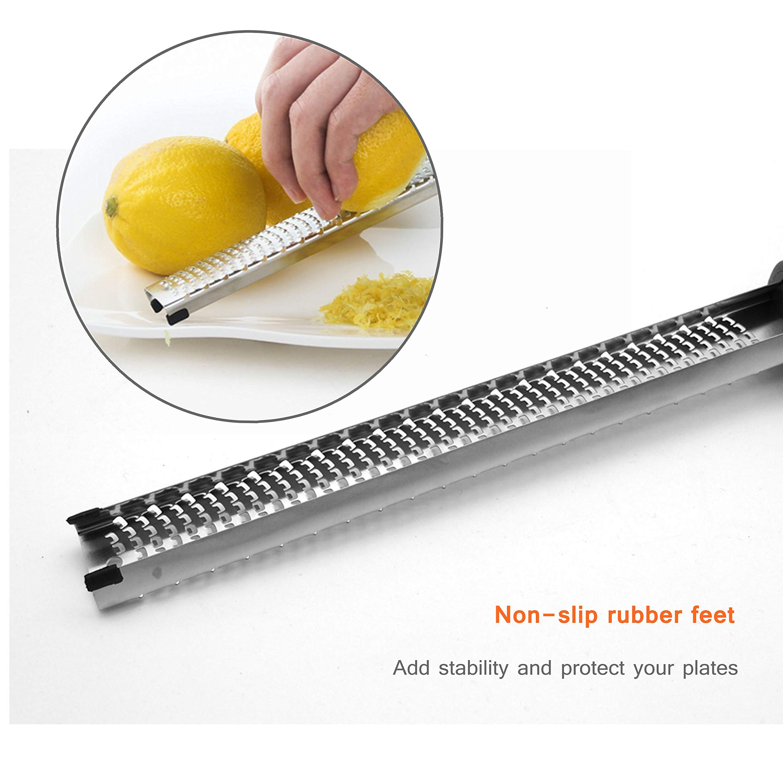 Udodo Cheese Grater Stainless Steel Vegetable Slicer Handheld Lemon Zester Ginger Chocolate Garlic Grater Slicer - Red