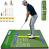 Golf Hitting Mat 5x4ft, 36mm Dual-Turf Golf Mat with Ball Tray | Heavy-Duty Golf Practice Mat for Outdoor &amp; indoor High-Elastic EVA Rubber Soft Surface Artificial Turf Golf Simulator Mat