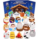 Nativity Advent Calendar 2026 for Kids Toddlers Adults, 24 Day Holiday Gift | Complete Nativity Toy Set with 24 Surprises, Soft Plush Characters for Family Storytelling, Meaningful Xmas Countdown Gifts